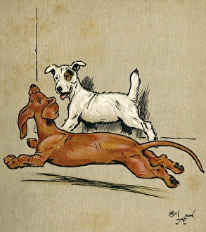 Illustration, Merry and Bright, by Cecil Aldin Illustration, Merry and Bright, by Cecil Aldin
