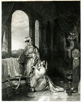 Illustration, Selim and Zuleika, The Bride of Abydos Illustration, Selim and Zuleika, The Bride of Abydos