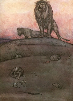 Illustration, A Song of the English, Lions Illustration, A Song of the English, Lions
