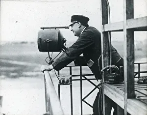 Imperial Airways Traffic Controller on balcony at Croydon Imperial Airways Traffic Controller on balcony at Croydon