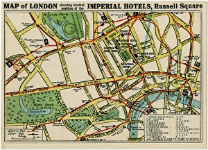 Imperial Hotels, London - Map of Hotels and transport links Imperial Hotels, London - Map of Hotels and transport links