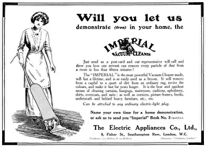 Imperial Vacuum Cleaner advertisement, 1914 Imperial Vacuum Cleaner advertisement, 1914