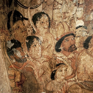 Maharashtra Gallery: INDIA. Ajanta. Ajanta Caves. Buddha preaching the