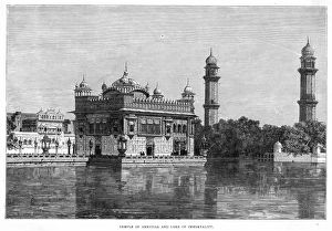 <b class=qtipBold><figcaption>India Amritsar</figcaption></b><br>The Golden Temple viewed across the Lake of Immortality.<br><em>© Mary Evans Picture Library 2015 - https://copyrighthub.org/s0/hub1/creation/maryevans/MaryEvansPictureID/10214041</em> India Amritsar