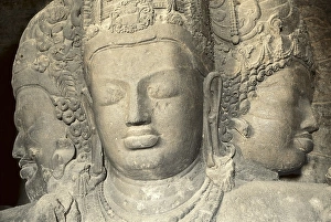 Maharashtra Gallery: INDIA. Bombay. Elefanta. Elephanta Caves. Trimurti