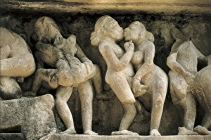 INDIA. Khajraho. Relief with erotic scenes of INDIA. Khajraho. Relief with erotic scenes of