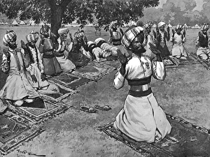 Recovery Gallery: Indian officers praying for recovery of Edward VII, 1902