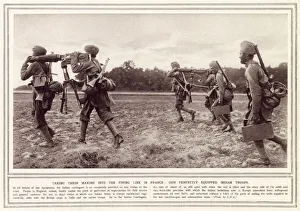 Indian troops take their Maxim machine guns into the firing line on the Western Front in Indian troops take their Maxim machine guns into the firing line on the Western Front in