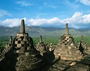 Borobudur Temple Compounds Gallery: Indonesia. Central Java. Magelang. Borobudur. Stupas