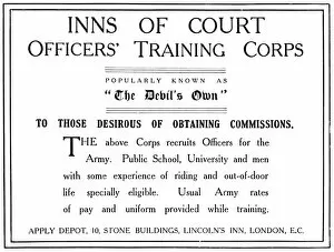 Join Gallery: Inns of Court OTC advertisement, WW1