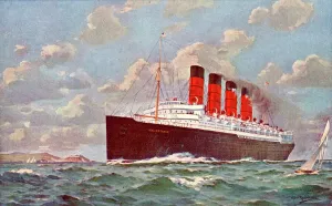 Inst. Of Mechanical Engineers Prints: RMS Mauretania Steamship Print, 1908