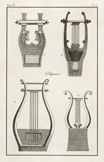Prints of Four different types of CITHARA used by the ancient Greeks Music Prints: Print of Ancient Greek Citharas Four Types