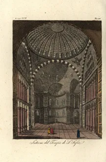 Interior of the Byzantine church Hagia Sophia, Istanbul Interior of the Byzantine church Hagia Sophia, Istanbul
