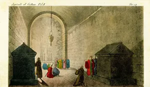 Interior of the Chapel of Mount Calvary, Jerusalem, 1800s Interior of the Chapel of Mount Calvary, Jerusalem, 1800s