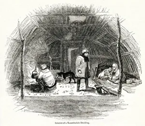 Interior of a Kamchatka dwelling, eastern Russia Interior of a Kamchatka dwelling, eastern Russia