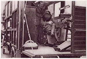 Ambulance Collection: Interior of a new mobil van to treat toothaches and trench-gum, for the trenches