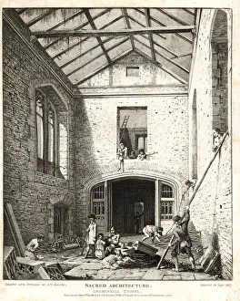 Interior of the ruins of Leadenhall Chapel, 1812 Interior of the ruins of Leadenhall Chapel, 1812