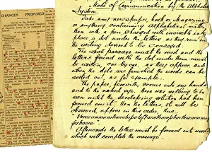 <b class=qtipBold><figcaption>Invisible ink</figcaption></b><br>Coded invisible ink message demonstrated by German spy Kurt H de Rysbach, 1915 Date: 1915<br><em>© Mary Evans / National Archives</em> Invisible ink