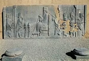 Dignitaries Gallery: IRAN. Persepolis. Palace of Darius. Relief of Darius