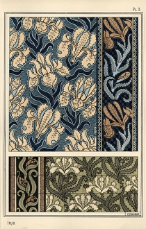 The iris in patterns for fabrics and tiles The iris in patterns for fabrics and tiles