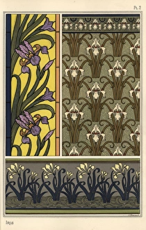 The iris in various patterns for stained glass The iris in various patterns for stained glass