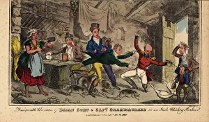 Irish gentlemen slumming it in a barnyard shebeen, Dublin Irish gentlemen slumming it in a barnyard shebeen, Dublin