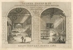 Iron & Brass Foundry Print: Two Interior Views