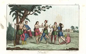Iroquois women dancing to music played by Iroquois women dancing to music played by