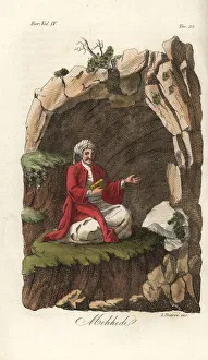 Islamic adventurer known as Mahdi meditating in a cave Islamic adventurer known as Mahdi meditating in a cave