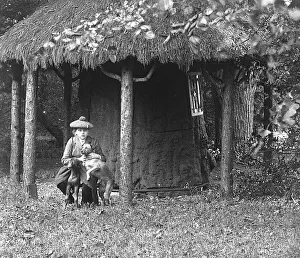Isobel Swithinbank and pet dog at Denham Court Isobel Swithinbank and pet dog at Denham Court