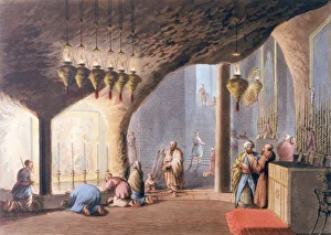 <b class=qtipBold><figcaption>Israel/Bethlehem Grotto</figcaption></b><br>Bethlehem: Grotto of the Nativity<br><em>© Mary Evans Picture Library</em> Israel/Bethlehem Grotto