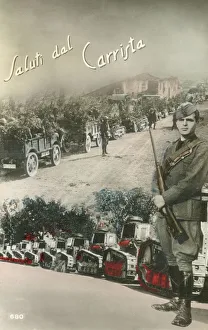 Albania Gallery: Italian Propaganda postcard - Invasion of Albania
