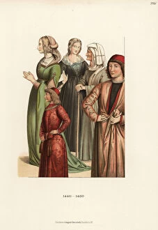 Italian women's costumes from the mid 15th century