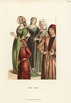 Italian women's costumes from the mid 15th century Italian women's costumes from the mid 15th century