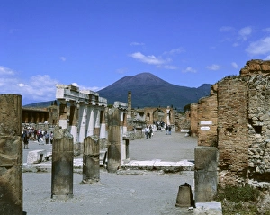 ITALY. CAMPANIA. NAPLES. Pompeii. Forum and Vesuvius ITALY. CAMPANIA. NAPLES. Pompeii. Forum and Vesuvius