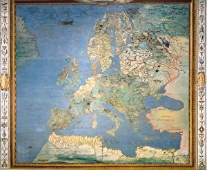 Cartographic Gallery: ITALY. Caprarola. Villa Farnese. Map of Europe