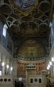 Italy. Rome. The Basilica of Saint Clement. Interior of the Italy. Rome. The Basilica of Saint Clement. Interior of the