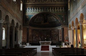 Italy. Rome. Basilica of Santa Maria in Domnica. Interior wi Italy. Rome. Basilica of Santa Maria in Domnica. Interior wi