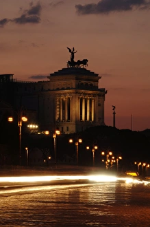 Italy. Rome. Nocturnal view of the Via dei Fori Imperiali an Italy. Rome. Nocturnal view of the Via dei Fori Imperiali an