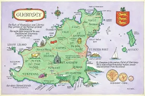 Guernsey Map Print by M. F. Peck