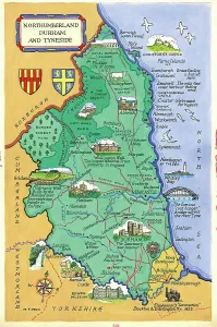 United Kingdom Prints: Northumberland and Durham Tyneside Map Print by M. F. Peck