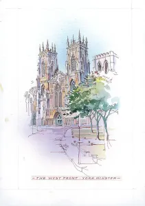 Prints of The West Front, York Minster by Terry Whitworth Painting Prints: The West Front, York Minster Print by Terry Whitworth
