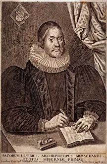 Prints of James Ussher Archbishop of Armagh County Armagh Prints: Engraved Print of James Ussher