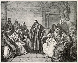 JAN HUS Czech religious reformer, seen here on trial for heresy in 1414 Date: 1372 JAN HUS Czech religious reformer, seen here on trial for heresy in 1414 Date: 1372