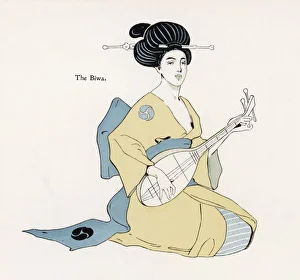<b class=qtipBold><figcaption>Japan - the Biwa</figcaption></b><br>A Japanese musician plays the BIWA, which resembles the western lute.<br><em>© Mary Evans Picture Library</em> Japan - the Biwa