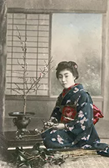 Japanese Geisha - Traditional flower arranging