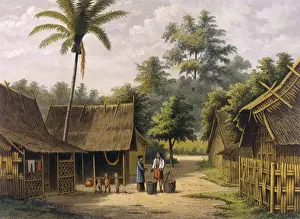 Java / Kampong 1883 Village Scene Print