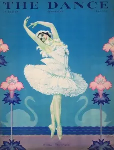 Prints of Art deco cover of Dance magazine, January 1929, featuring Anna Pavlova Date: 1929 Art Prints: 1929 Art Deco Print of Anna Pavlova on Dance Magazine Cover