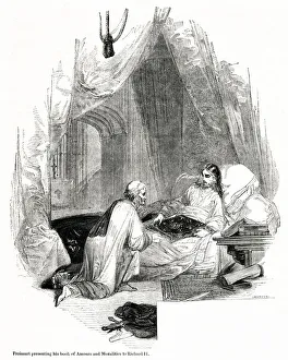 Jean Froissart presenting book to King Richard II Jean Froissart presenting book to King Richard II