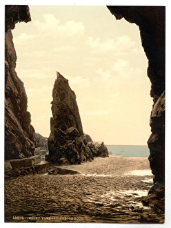 Jersey, Plemont Caves and Needle Rock, Channel Islands, Engl Jersey, Plemont Caves and Needle Rock, Channel Islands, Engl